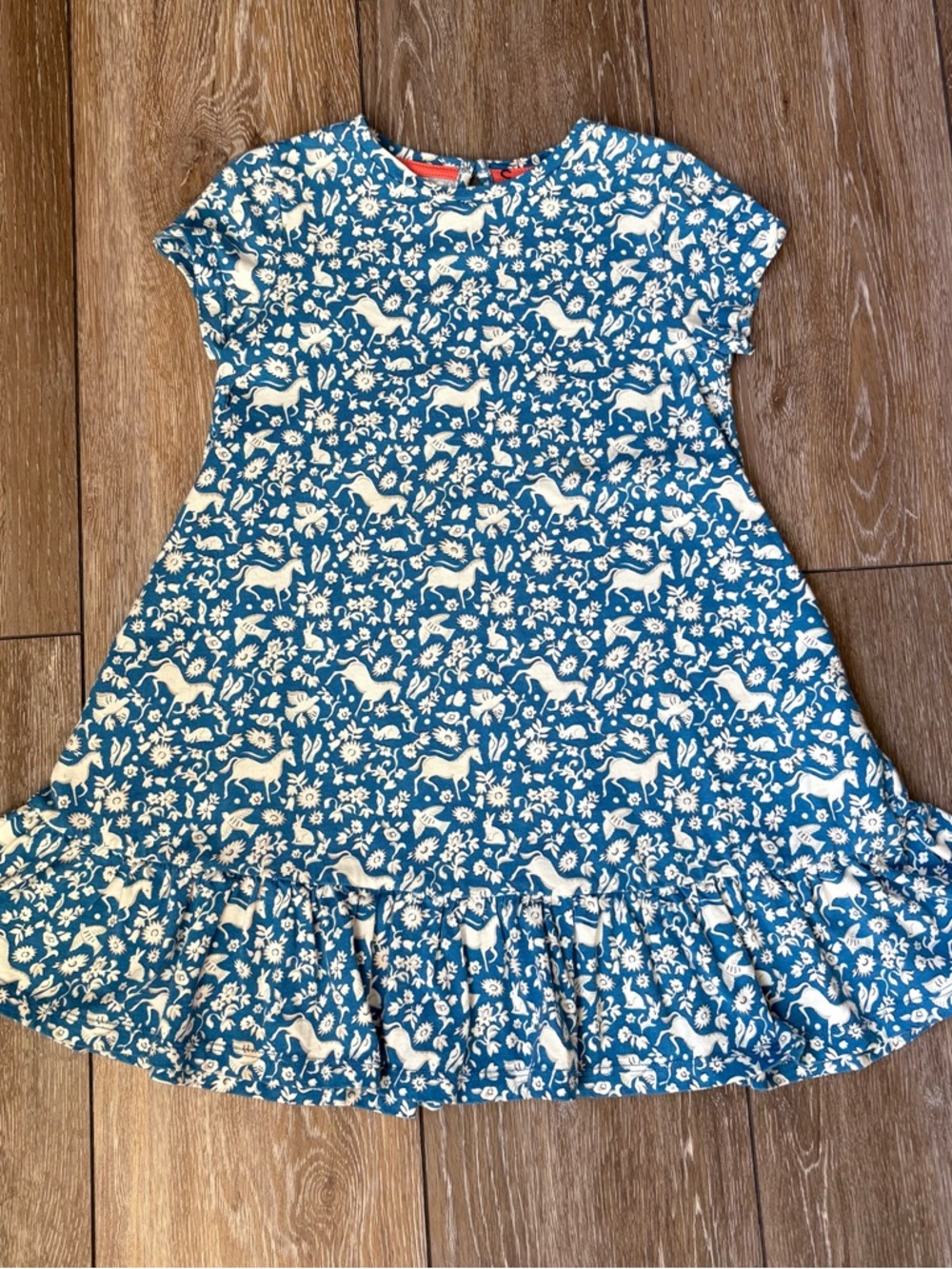Mini Boden Blue horse & Floral Dress